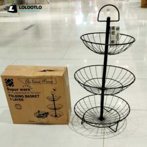 New Export Quality Metal 2 & 3 Tier Detachable Fruit Basket Stand (Box Packing)