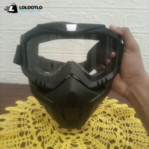 Premium Quality Motorcycle Goggles Face Mask Detachable, Windproof Dirt Bike Helmet, Helmet Goggles