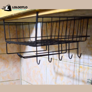 Premium Quality 4 in 1 Under the Shelf Metal Storage Basket, Kitchen Organizer, No Punching